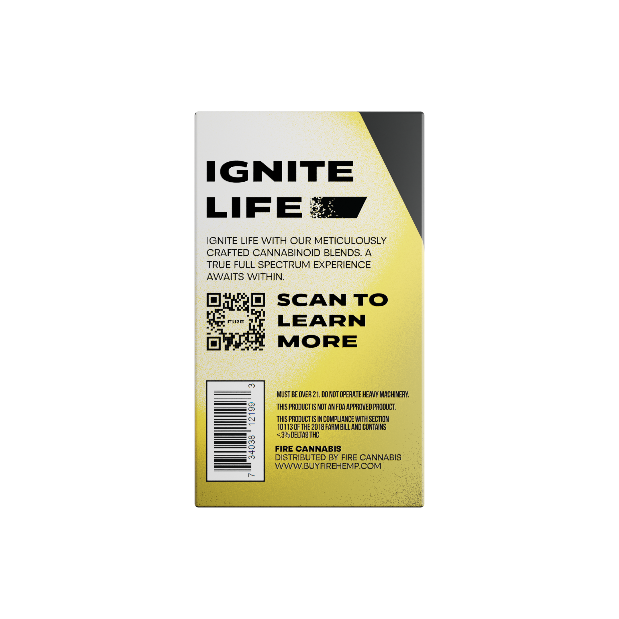 Disposable Vape Back Packaging Yellow