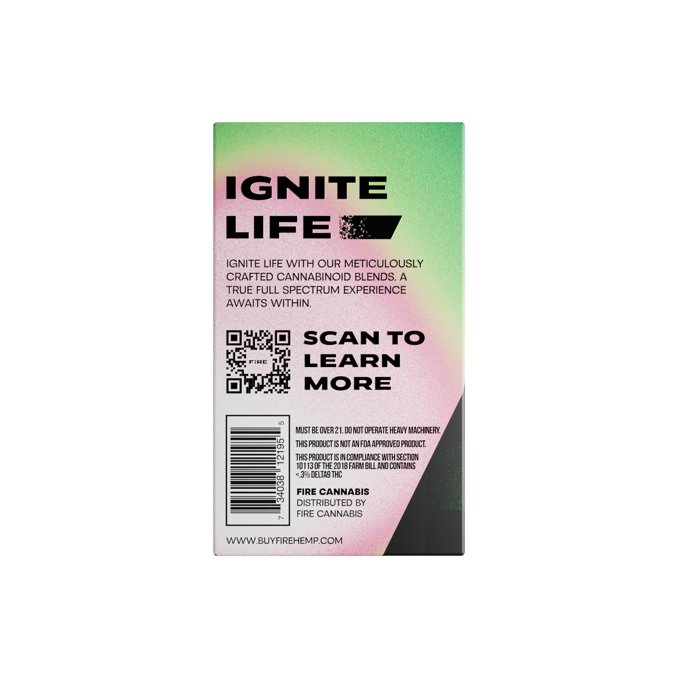 Fire Inferno Vape Backside Packaging Green Pink