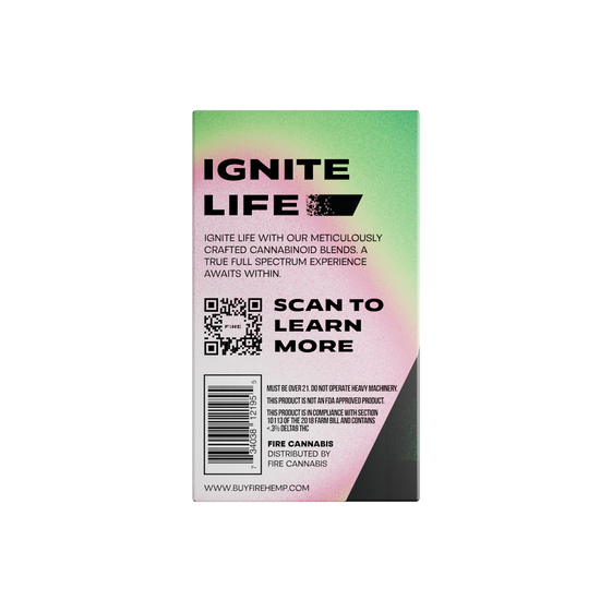 Fire Inferno Vape Backside Packaging Green Pink